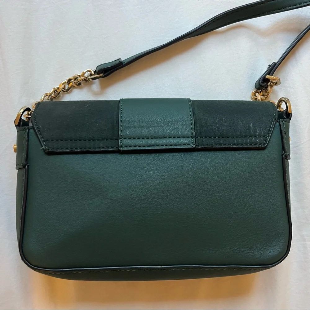 Topshop Emerald Green and Gold Studded Crossbody Bag